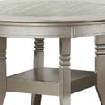 thumbnail image 2 of Benjara Round Wooden Dining Table with Glass Inserted Top- Champagne Silver, 2 of 6