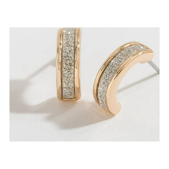 Women's Gold Glitter Hoop Ear Sense Hoop Earrings by Howard's