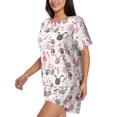 thumbnail image 2 of Naloa Rabbit And Carrot Women's Short-Sleeved Pajama Set, Loungewear, Summer pajamas, Breathable Cozy - 4X-Large, 2 of 9