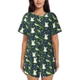 thumbnail image 1 of Fotbe Green Frogs Conjunto de Pijama Estampado para Mujer, 2 Piezas, Ropa de Dormir con Camiseta de Manga Corta y Shorts Suaves-Small, 1 of 6