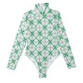 thumbnail image 3 of joogoo St Patrick Artistic Clover Women's Mock Turtle Neck Long Sleeve Bodysuit XL, 3 of 8