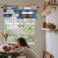 thumbnail image 5 of Retro Wooden Block Valances for Windows Farmhouse Kitchen Curtains Valances Rod Pocket Valance Curtains for Kitchen Windows Vintage Rustic Abstract Wood Window Valances for Bathroom Bedroom 60"x18", 5 of 6