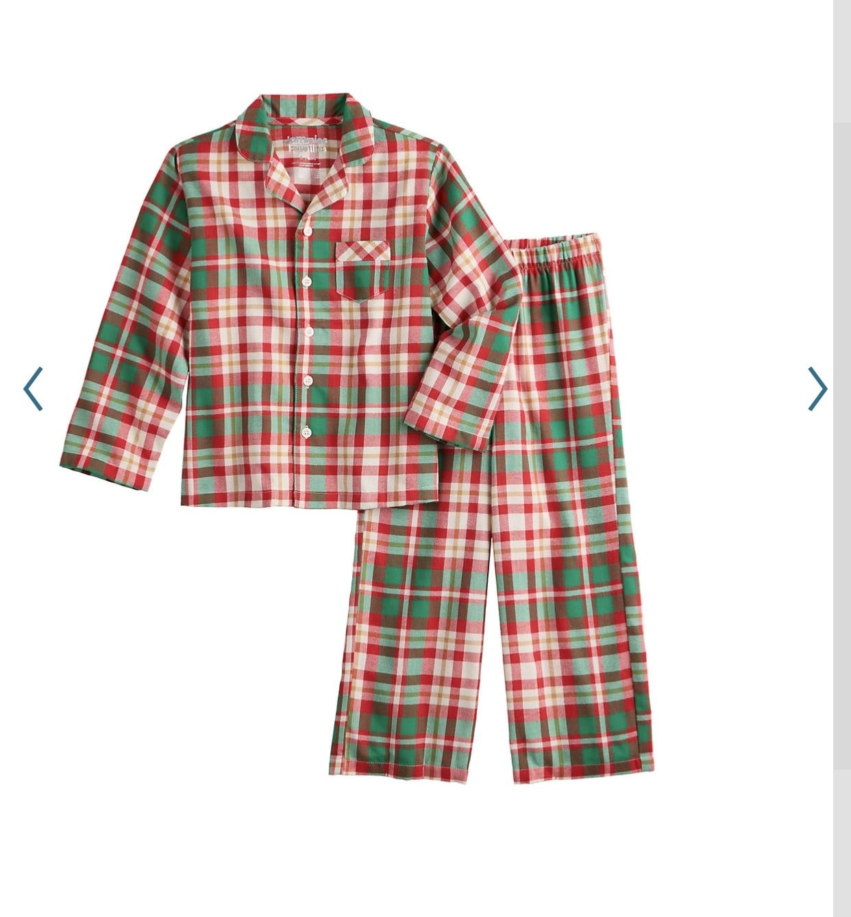 Jammies for your Families Boys Green and Red Plaid Pajamas - Walmart.com