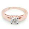 thumbnail image 3 of 1 Carat 6.5MM Round Cut Lab Created Moissanite Diamond Solitaire Engagement Rings For Women In 14K Solid Rose Gold (G-H Color, VVS1 Clarity, 1 Cttw)-10, 3 of 7
