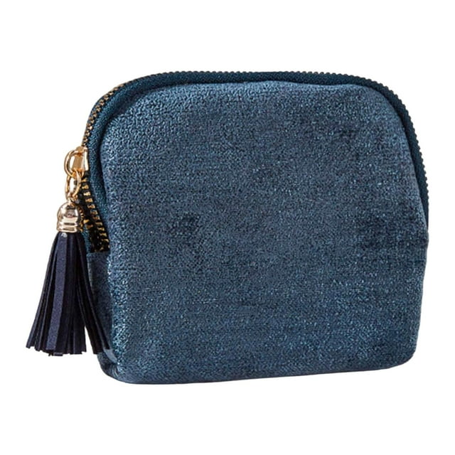 Estuche para Pulseras Caja Portátil de Joyas Compartimentos Independientes Terciopelo Cremallera de Borla Adecuado para Mujeres Madres Oficina Vacaciones Profundidad oscura