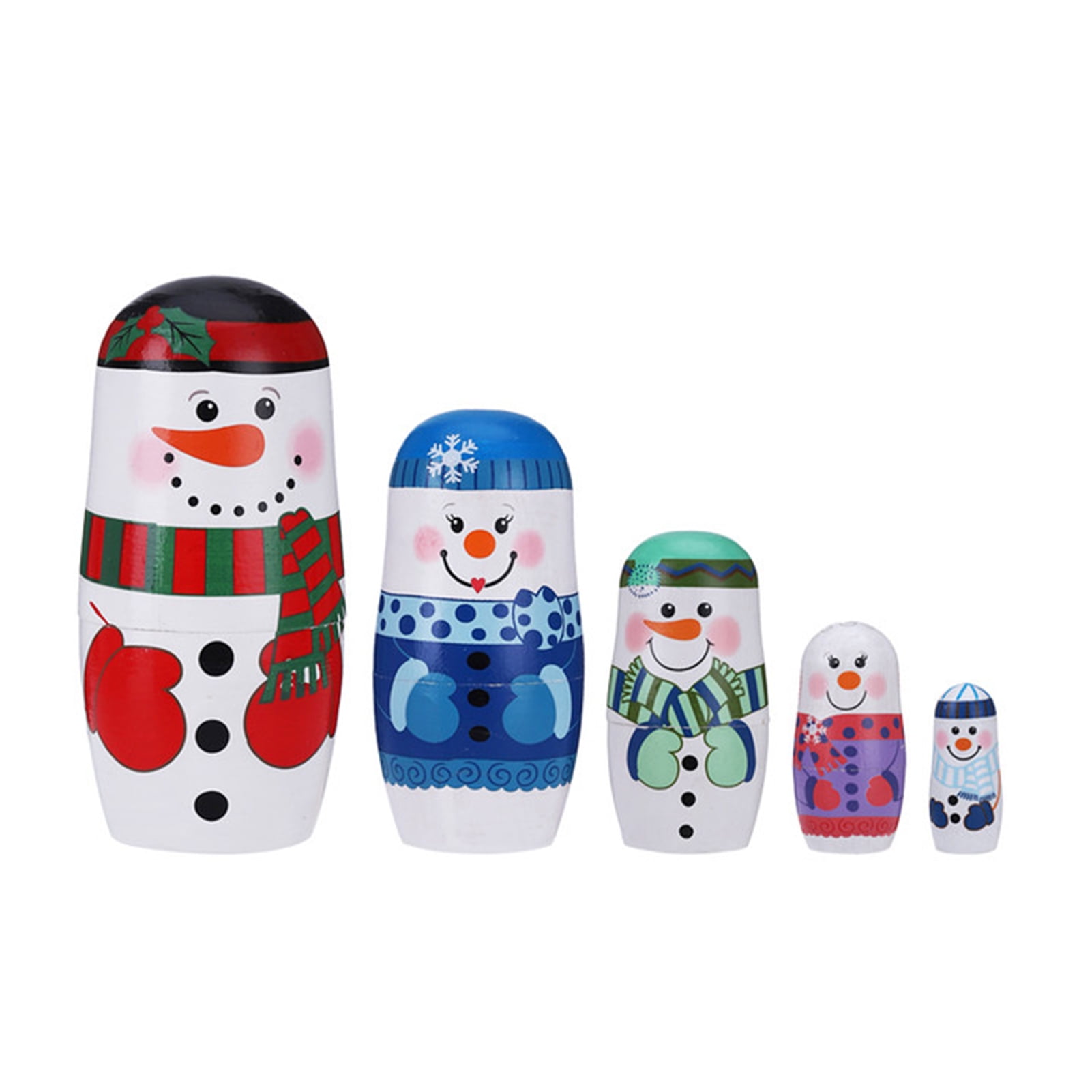 3 Miniature Traditional Wooden Matryoshka Russian Nesting Dolls 3 Inches