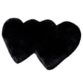 thumbnail image 1 of Alfombra de felpa de oveja sintética Zulema en forma de corazón Negro, 1 of 8
