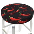 thumbnail image 3 of Lsque Red Hot Chili Pattern Round Bar chair cushion covers Velvet Fabric Premium Comfort Protects from Scratches and Stains for 14-17 Inch Chair-14 inch, 3 of 7