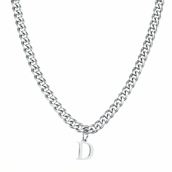 DESIGNICE Letter Necklace,Artfully Smoothed Letter Necklace,Unbending Cute Necklaces,Silver1 Plated
