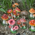 thumbnail image 4 of Mosey Mushroom Statue Cute  Miniature Mushroom Figurine Ornaments Long Service Life Excellent for Yard, 4 of 7