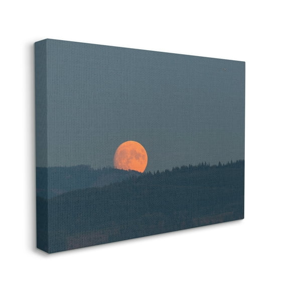 Stupell Industries Orange Moon over Dark Mountain Tree Forest,24 x 30,Designed by Nancy Crowell