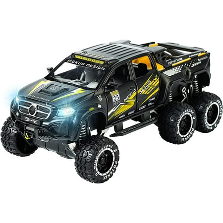ALYLY Pickup Truck Toy Refitted 6x6 Off-Road Model Car 1/24 Scale ...