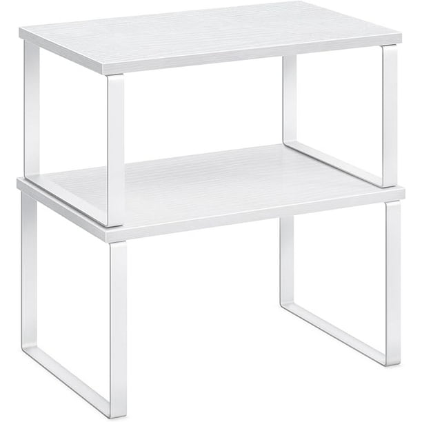 SONGMICS Especiero, Estante para Especias, Juego de 2, de Armario, Estante de Almacenamiento de Cocina Extensible, Blanco Nieve y Blanco