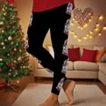 thumbnail image 2 of oelaio Womens Christmas Leggings Xmas Snowflake Print High Waisted Slim Fit Pants Novelty Holiday Party Tights Black XXXL, 2 of 9
