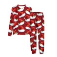 thumbnail image 2 of Conjuntos de blusas y camisas de cuello redondo y manga larga con estampado navideño para niños Camisa de manga larga con cuello redondo y cintura elástica Pantalones largos Conjunto de traje de casa, 2 of 6
