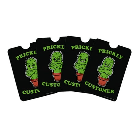 Prickly Customer Cactus Funny Humor Credit Card RFID Blocker Holder Protector Wallet Purse Sleeves Set of