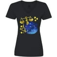 thumbnail image 3 of Inktastic Libra Constellation Zodiac Sign Illustration Women's V-Neck T-Shirt, 3 of 5
