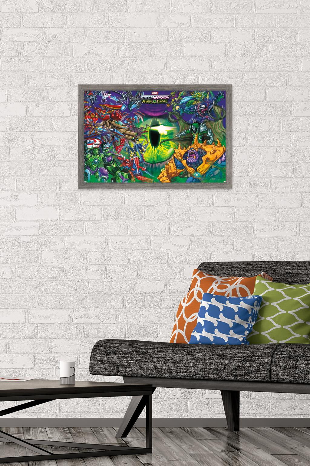 Marvel Avengers: Mechstrike Monster Hunters - Battle Wall Poster, 14.725" x 22.375" Framed