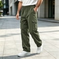 thumbnail image 7 of WIZUTIZ Men's Corduroy Jogger Pants Elastic Waist Relaxed Fit Solid Color Casual Lounge Pockets Trousers, 7 of 7