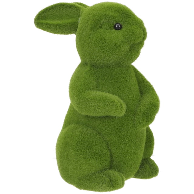 FELTECHELECTR Adorno de exterior de estilo europeo con forma de conejito verde, adorno para césped con temática de Pascua.