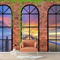 thumbnail image 2 of Idea4wall 4pcs Vies from French Window Peel and Stick Wallpaper Removable Wall Murals Large Wall Stickers for Home Decoration, 66"x24", 2 of 5