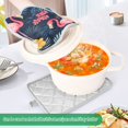 thumbnail image 3 of Yayeee Pot Holders Kitchen Heat Resistant with Pocket 7"x9.8" Cotton Oven Cooking Hot Pads, Red Floral Flamingo, 3 of 7