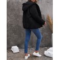 thumbnail image 4 of Women's Black Zipper Hooded Coat with Pocket, 4 of 14