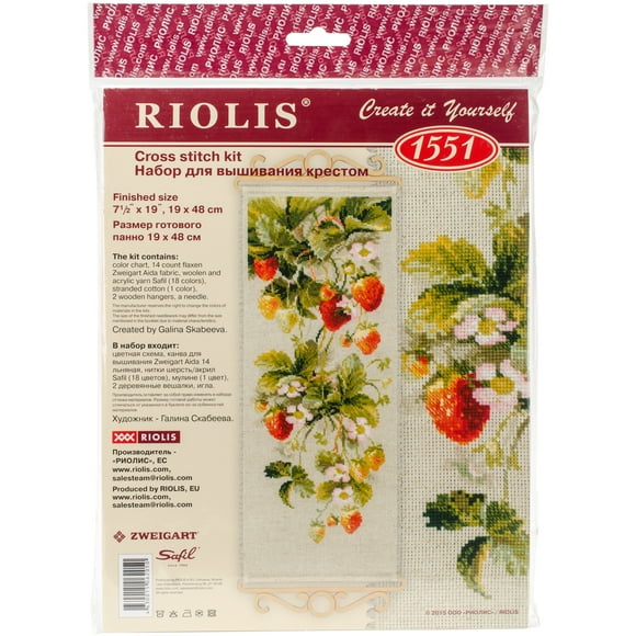 RIOLIS Counted Cross Stitch Kit 7.5"X19"-Strawberry (14 Count)-R1551