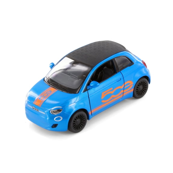 Fiat 500e Livery Edition, Blue - Kinsmart 5440DF - 1/28 Scale Diecast Model Car