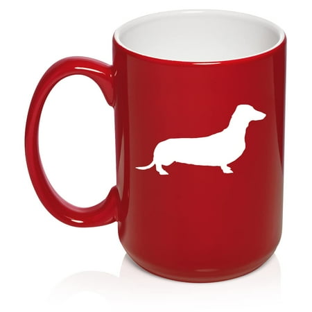 

Dachshund Ceramic Coffee Mug Tea Cup Gift for Her Him Women Men Wife Husband Mom Dad Girlfriend Coworker Grandma Grandpa Cute Birthday Housewarming Puppy Dog Lover (15oz Red)