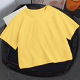 thumbnail image 5 of Sweet Home Farm Short Sleeve Shirts for Women Round Neck Summer Solid Color T Shirt T Shirts for Women Yellow, 5 of 5