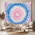 thumbnail image 2 of Pink Blue Ombre Large Tapestry for Bedroom Wall Hanging Tapestry, Modern Boho Ethnic Tie Dye Geometric Ceiling Backdrop Tapestries Poster Blanket Wall Decor for Teens Room Living Room Dorm 86" x 104", 2 of 8