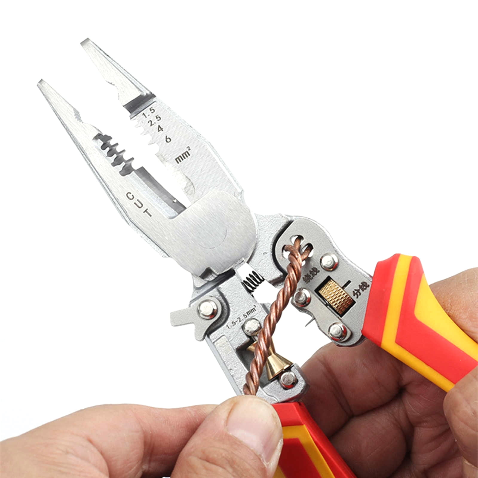 GUYUTING Wire Stripper With Current Detection For Electrical Jobs 3CR13 Steel Non Slip Handle Wire Cutting Twisting