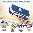 thumbnail image 4 of Rirool Large Capacity Pencil Case, Expandable Pencil Pouch Big Pen Bag for School Supplies with Zipper, Deformable Organizer for Teen Girls Boys, Blue, 4 of 7