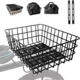 thumbnail image 2 of Heavy Duty Rear Bicycle Basket for Electric Bikes - 110LB Capacity, Rust-Resistant Steel with Cargo Net & Liner, Easy Installation for Daily Commute, Shopping & Delivery（Iron Wire）, 2 of 8