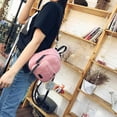 thumbnail image 4 of Bolsa Mini mochila para niñabolso de hombro de terciopelo para invierno con bola de piel para mujer (rosa), 4 of 6
