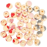 40 Pcs Ornament Personalized Coworker Gifts Romantic Wooden Bead Valentine Beads Jewlery Christmas Jewelry Sweet