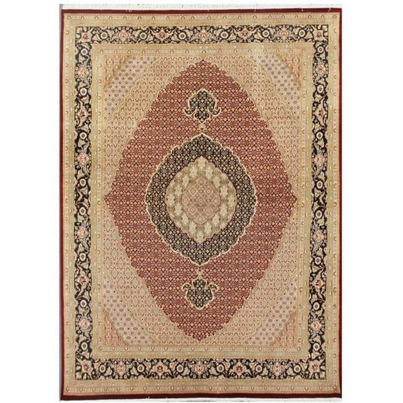 Pasargad Home MAHI 8X11 Baku Collection Hand-Knotted Lamb's Wool Area Rug- 8 ft. 0 in.  X 10 ft. 8 in.