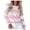 Pink, variant on Womens Graphic T-shirts Long Sleeve Crewneck Striped Tee Casual Daily Wear Tops Coffee L
