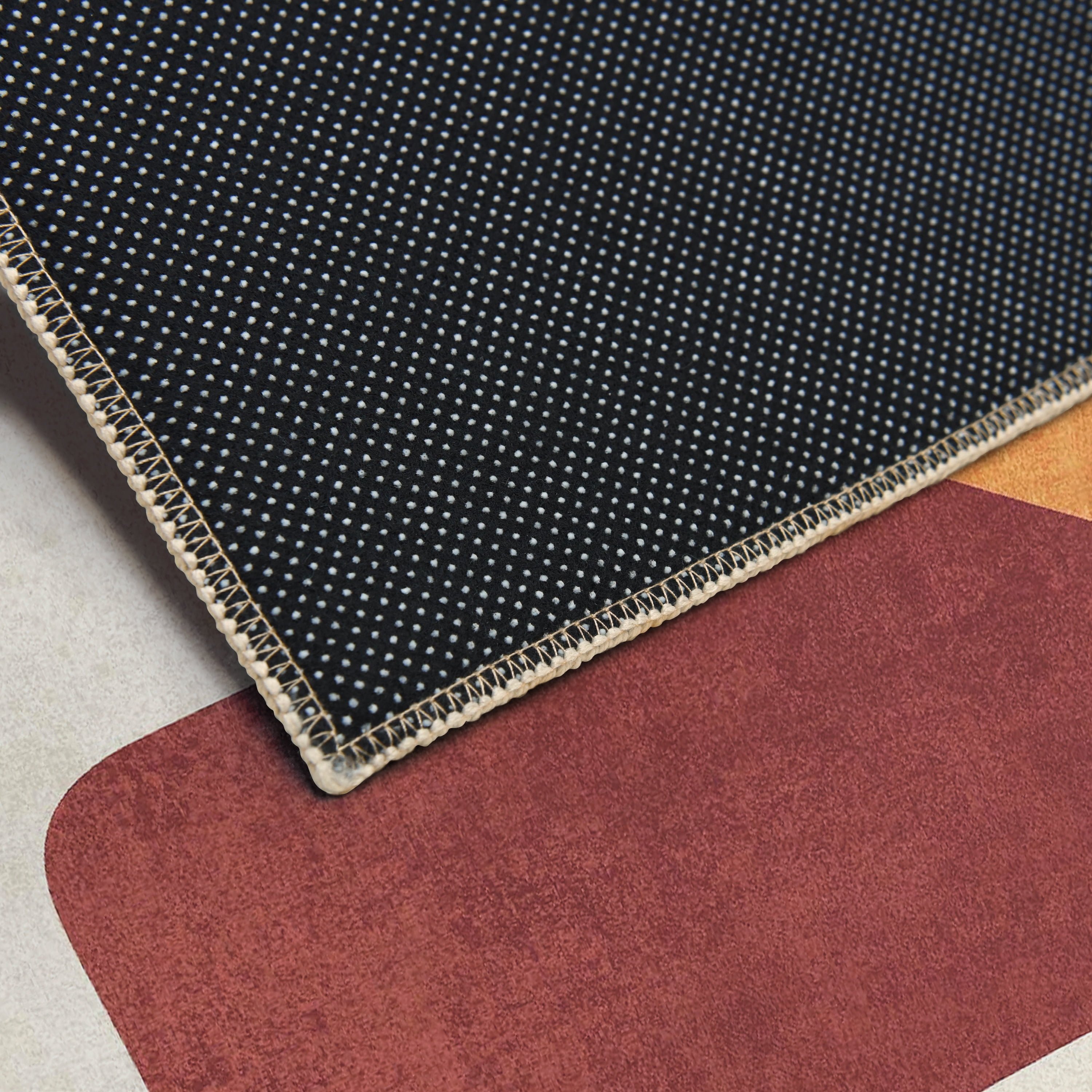 Earth Tone Washable Geometric Art Area Rug size 8'x10', Power-loomed, Heavenly Softness with Non-Slipping Backing