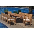 thumbnail image 4 of Grade-A Teak Dining Set: 10 Seater 11 Pc: 94" Double Extension Oval Table And 10 Veranda Arm Chairs Outdoor Patio WholesaleTeak #WMVR4, 4 of 4