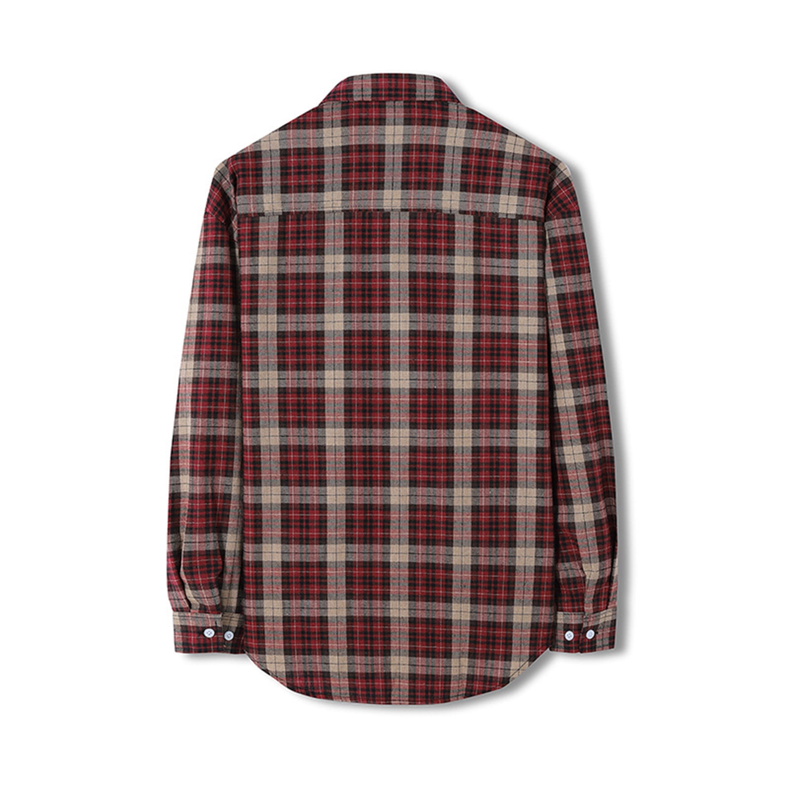 TMOYZQ Men's Plus Size Long Sleeve Flannel Shirt Casual Button Down Flannel Plaid Shirts Lightweight Comfort Stretch Work Shirts Jacket with Pocket(Available in Big & Tall)