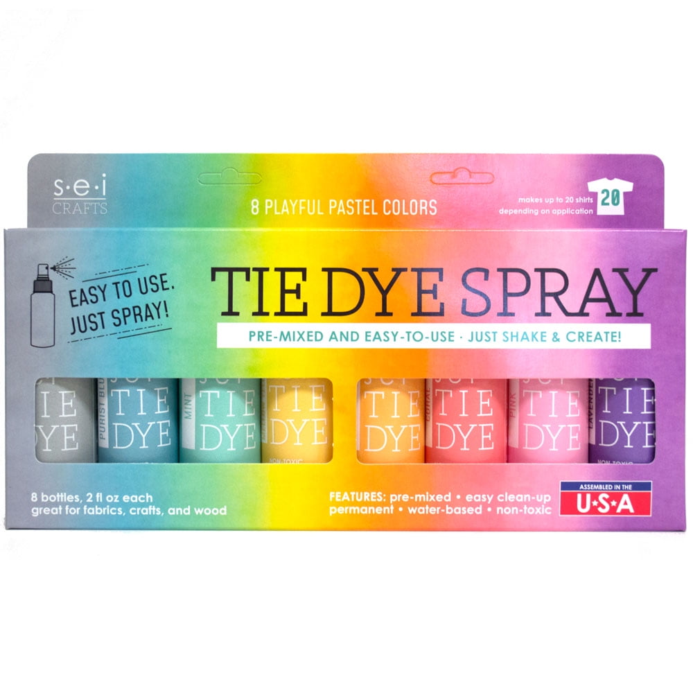 Sei Playful Pastel Tie Dye Kit, Fabric Spray Dye, 8 Colors - Walmart