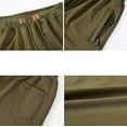 thumbnail image 5 of Mens Shorts Casual Drawstring Zipper Pockets Elastic Waist Armygreen 36, 5 of 8