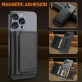 thumbnail image 5 of Kowauri for MagSafe Card Wallet Bag compatible with MagSafe Invisible Ultra-Thin Lightweight Kickstand Magnetic Mobile Wallet Man Woman, 8 Card Slots. (Black, Horizontal Folding), 5 of 8