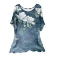 thumbnail image 2 of Giftesty Blouses for Women Dressy Casual Fashion Women's Summer Round-Neck Short Sleeve Print Casual T-shirt Blouse, 2 of 3