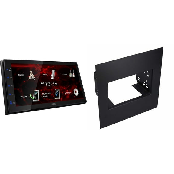 JVC KW-M180BT 6.8" Short DMR, USB Mirroring, 1Cam, 2V,Fast Startup with Metra 95-9999 Universal Double DIN Kit