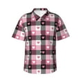 thumbnail image 2 of Goofa Heart Plaid Hawaiian Shirt for Men, Unisex Summer Beach Casual Short Sleeve Button Down Shirts,Aloha Tropical Floral print shirt-Medium, 2 of 9