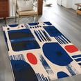 thumbnail image 3 of 3'x5' Area Rugs, Blue Red Color Block Indoor Outdoor Area Rug for Living Room Bedroom, Modern Abstract Geometric Washable Bathroom Rugs Kitchen Floor Carpet Mats Home Decor Aesthetic, 3 of 8