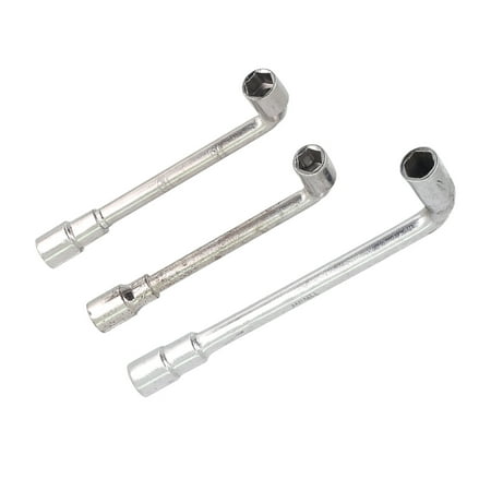 

JiaQi 3Pcs 9/10/11mm Hexagon Socket Spanner Double Head L-Type Elbow Perforated Hex Socket Wrench Repair Tool for Vehicles